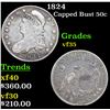 Image 1 : 1824 Capped Bust Half Dollar 50c Grades vf++