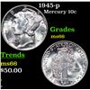 Image 1 : 1945-p Mercury Dime 10c Grades GEM+ Unc