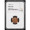 Image 2 : NGC 1969-d Lincoln Cent 1c Graded ms65 rd By NGC
