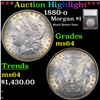 Image 1 : ***Auction Highlight*** 1880-o Morgan Dollar 1 Graded MS64 by SEGS (fc)