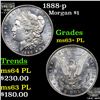 Image 1 : 1888-p Morgan Dollar $1 Grades Select Unc+ PL