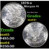 Image 1 : 1878-s Morgan Dollar $1 Grades Choice+ Unc