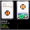 Image 1 : NGC 1974-d Lincoln Cent 1c Graded ms65 rd By NGC