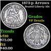 Image 1 : 1873-p Arrows Seated Liberty Dime 10c Grades vf details