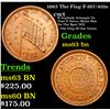 Image 1 : 1863 The Flag Civil War Token F-207/410a 1c Grades Select Unc BN
