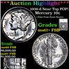 Image 1 : ***Auction Highlight*** 1936-d Mercury Dime Near Top POP! 10c Graded ms67+ FSB By SEGS (fc)