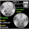 Image 1 : 1881-o Morgan Dollar $1 Graded ms64+ By SEGS