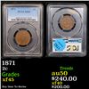 Image 1 : PCGS 1871 Two Cent Piece 2c Graded xf45 By PCGS