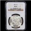 Image 2 : NGC 1884-p Morgan Dollar $1 Graded ms64 By NGC