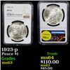 Image 1 : NGC 1923-p Peace Dollar $1 Graded ms63 By NGC