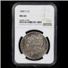 Image 2 : NGC 1880-s Morgan Dollar $1 Graded ms64 By NGC