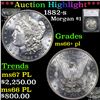 Image 1 : ***Auction Highlight*** 1882-s Morgan Dollar $1 Graded ms66+ pl By SEGS (fc)