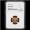 Image 2 : NGC 1957-d Lincoln Cent 1c Graded ms65 rd By NGC