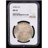 Image 2 : NGC 1878-s Morgan Dollar $1 Graded ms63 By NGC