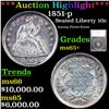 Image 1 : ***Auction Highlight*** 1851-p Seated Liberty Dime 10c Graded ms65+ By SEGS (fc)