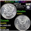 Image 1 : ***Auction Highlight*** 1892-p Morgan Dollar $1 Graded Select+ Unc By USCG (fc)