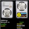 Image 1 : NGC 1884-p Morgan Dollar $1 Graded ms63 By NGC