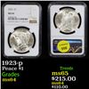 Image 1 : NGC 1923-p Peace Dollar $1 Graded ms64 By NGC