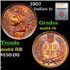 Image 1 : 1907 Indian Cent 1c Graded ms64 rb By SEGS