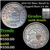Image 1 : 1835 Capped Bust Half Dime LG Date, Small 5c 1/2 10c Graded au58 details By SEGS