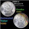 Image 1 : 1884-o Morgan Dollar Monster Rainbow Toned $1 Grades Select+ Unc