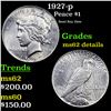 Image 1 : 1927-p Peace Dollar $1 Grades Unc Details