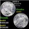 Image 1 : 1922-s Peace Dollar $1 Grades Select+ Unc