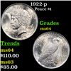 Image 1 : 1922-p Peace Dollar $1 Grades Choice Unc