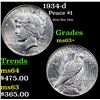 Image 1 : 1934-d Peace Dollar $1 Grades Select+ Unc