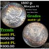 Image 1 : 1897-p Morgan Dollar $1 Grades Choice Unc+ PL