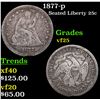 Image 1 : 1877-p Seated Liberty Quarter 25c Grades vf+