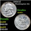 Image 1 : 1954-d Washington Quarter 25c Grades GEM+ Unc