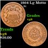 Image 1 : 1864 Lg Motto Two Cent Piece 2c Grades vg, very good