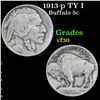 Image 1 : 1913-p TY I Buffalo Nickel 5c Grades vf++