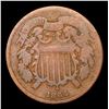 Image 2 : 1864 Lg Motto Two Cent Piece 2c Grades vg+