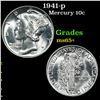 Image 1 : 1941-p Mercury Dime 10c Grades GEM+ Unc