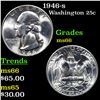 Image 1 : 1946-s Washington Quarter 25c Grades GEM+ Unc