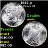 Image 1 : 1922-p Peace Dollar 1 Grades Choice Unc