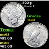 Image 1 : 1922-p Peace Dollar $1 Grades Select Unc