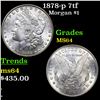 Image 1 : 1878-p 7tf Morgan Dollar $1 Grades Choice Unc