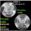 Image 1 : 1881-s Morgan Dollar $1 Grades GEM+ Unc