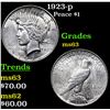 Image 1 : 1923-p Peace Dollar $1 Grades Select Unc