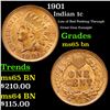Image 1 : 1901 Indian Cent 1c Grades GEM Unc BN