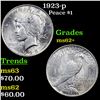 Image 1 : 1923-p Peace Dollar $1 Grades Select Unc