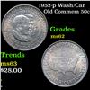 Image 1 : 1952-p Wash/Car Old Commem Half Dollar 50c Grades Select Unc