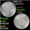 Image 1 : 1883 n/c Liberty Nickel 5c Grades Choice+ Unc