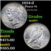 Image 1 : 1934-d Peace Dollar $1 Grades Select+ Unc