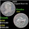 Image 1 : 1827 Capped Bust Dime 10c Grades vf+