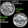 Image 1 : 1937-p Buffalo Nickel 5c Grades GEM++ Unc