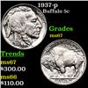 Image 1 : 1937-p Buffalo Nickel 5c Grades GEM++ Unc